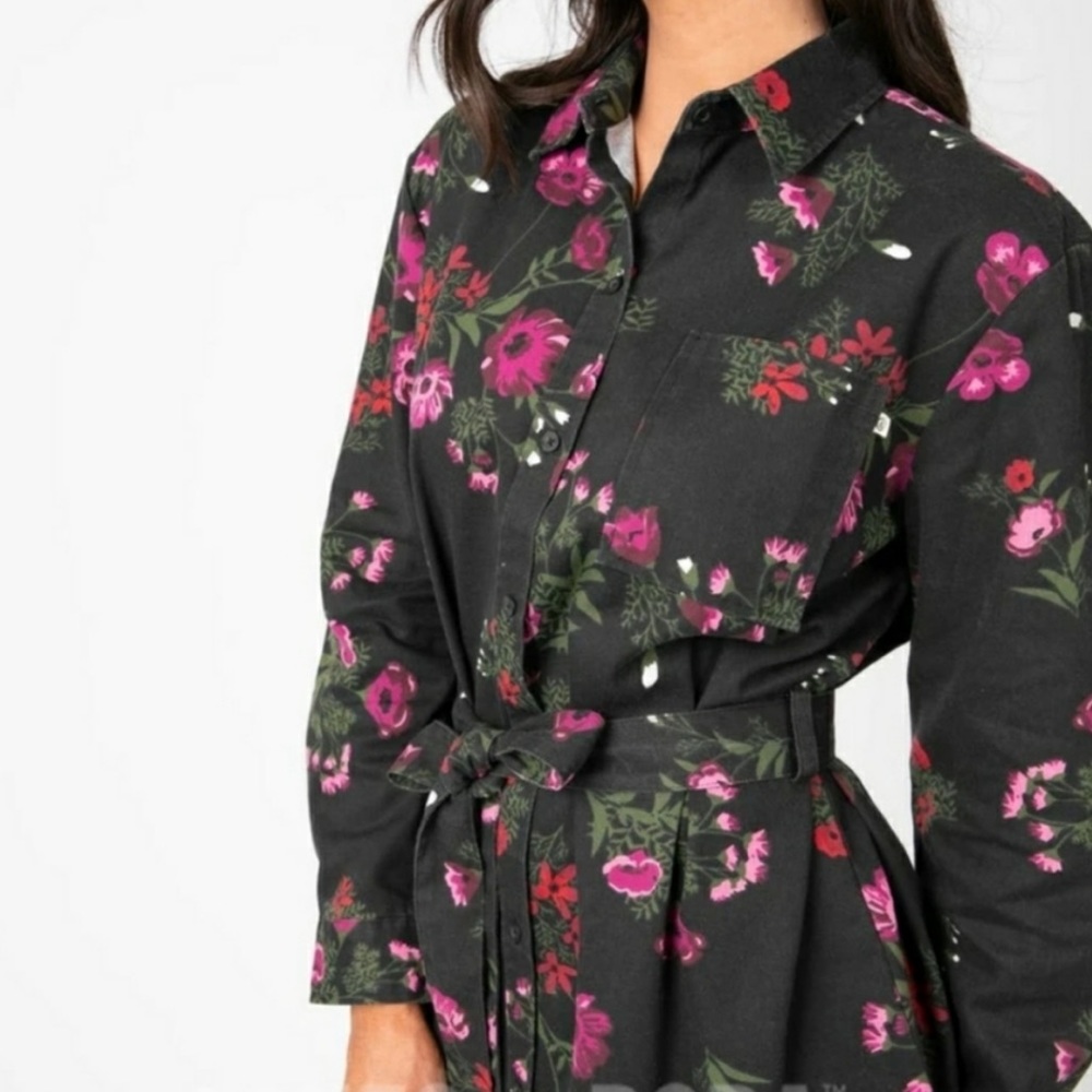 Agnes & Dora floral shirt dress